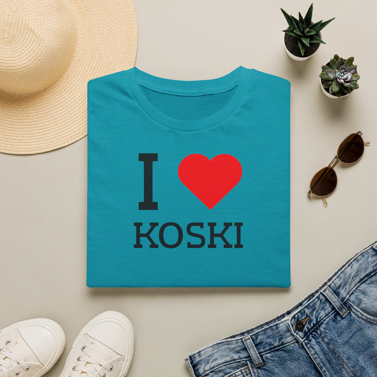 I Love Koski t-paita (Turkoosi)