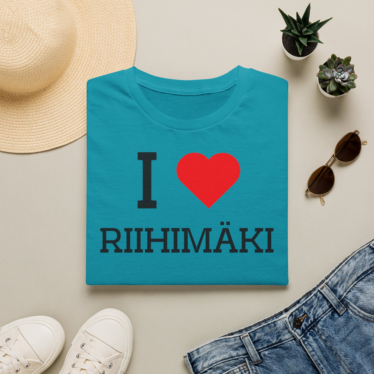 I Love Riihimäki t-paita (Turkoosi)