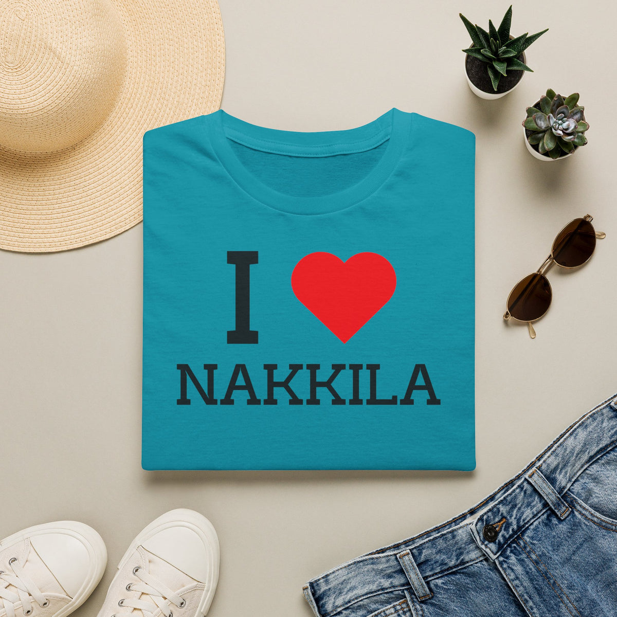 I Love Nakkila t-paita (Turkoosi)