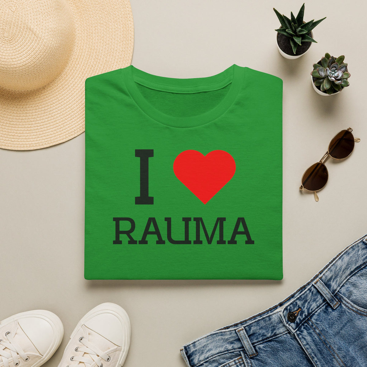 I Love Rauma t-paita (Vihreä)